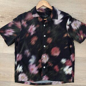 Rag & Bone Men's Black Floral Shirt Viscose